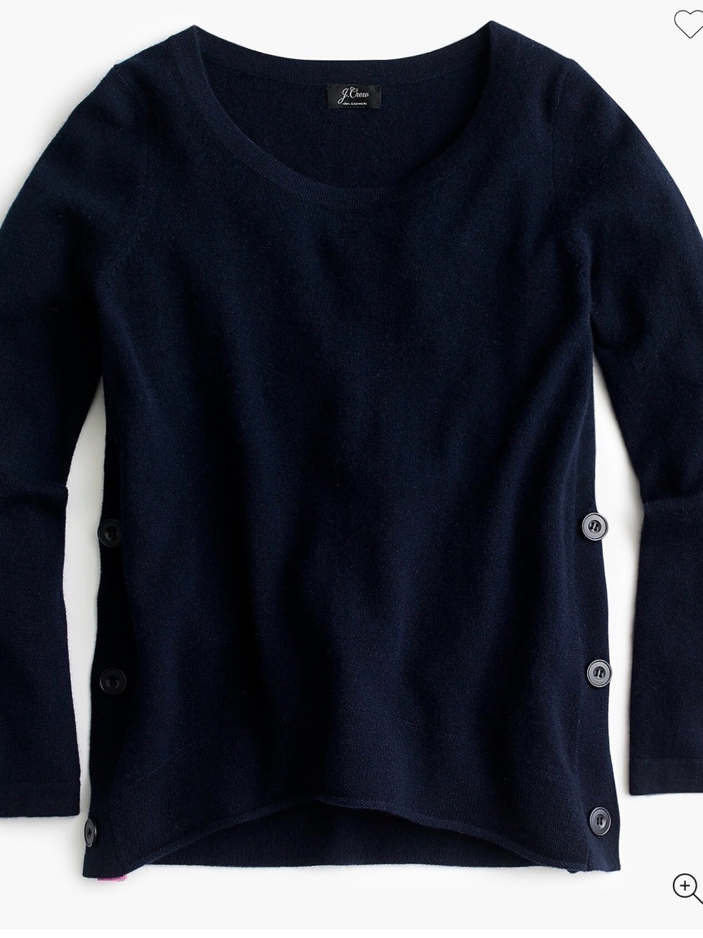 J. Crew Side-button crewneck sweater in everyday cashmere